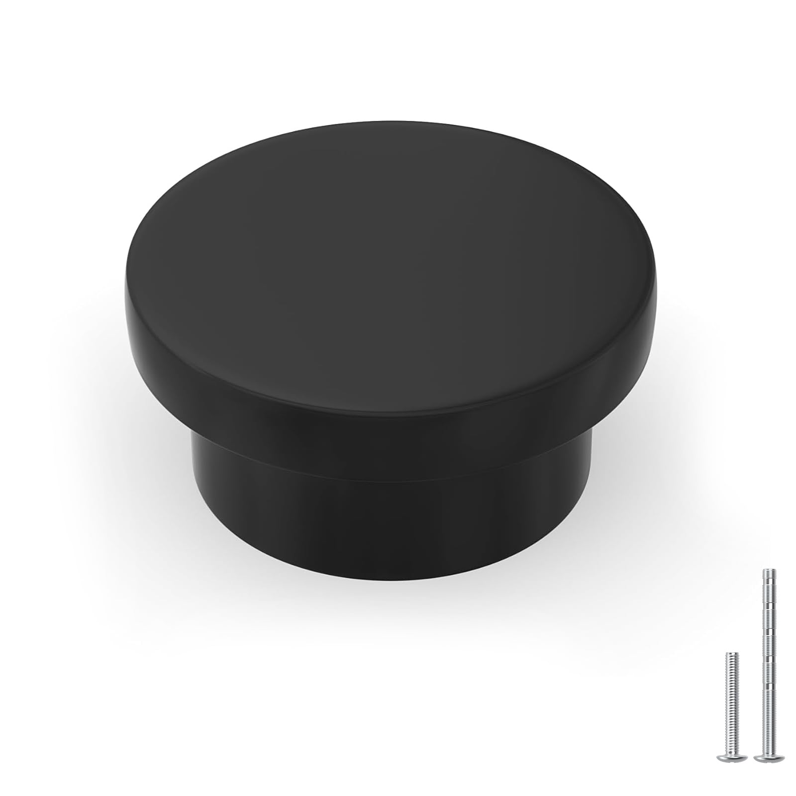 Photo 1 of homdiy 10 Pack Black Cabinet Knobs Round Kitchen Cabinet Knobs Metal Black Dresser Knobs Zinc Cabinet Handles for Desk Drawers Cupboard Hardware