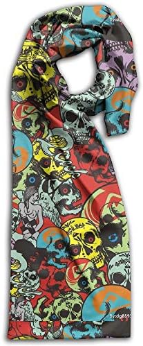 CRSJBB219 Women's Men's Fall Winter Fashion Scarf Long Shawl Cotton Scarves Print Scarves Sugar Skull Candy Winter Warm Soft Chunky Large Blanket Wrap Shawl Scarf