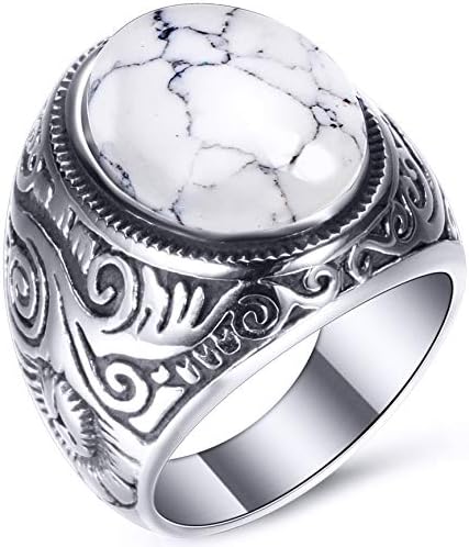 Retro Vintage Statement Oval Turquoise Rings Size 7-15