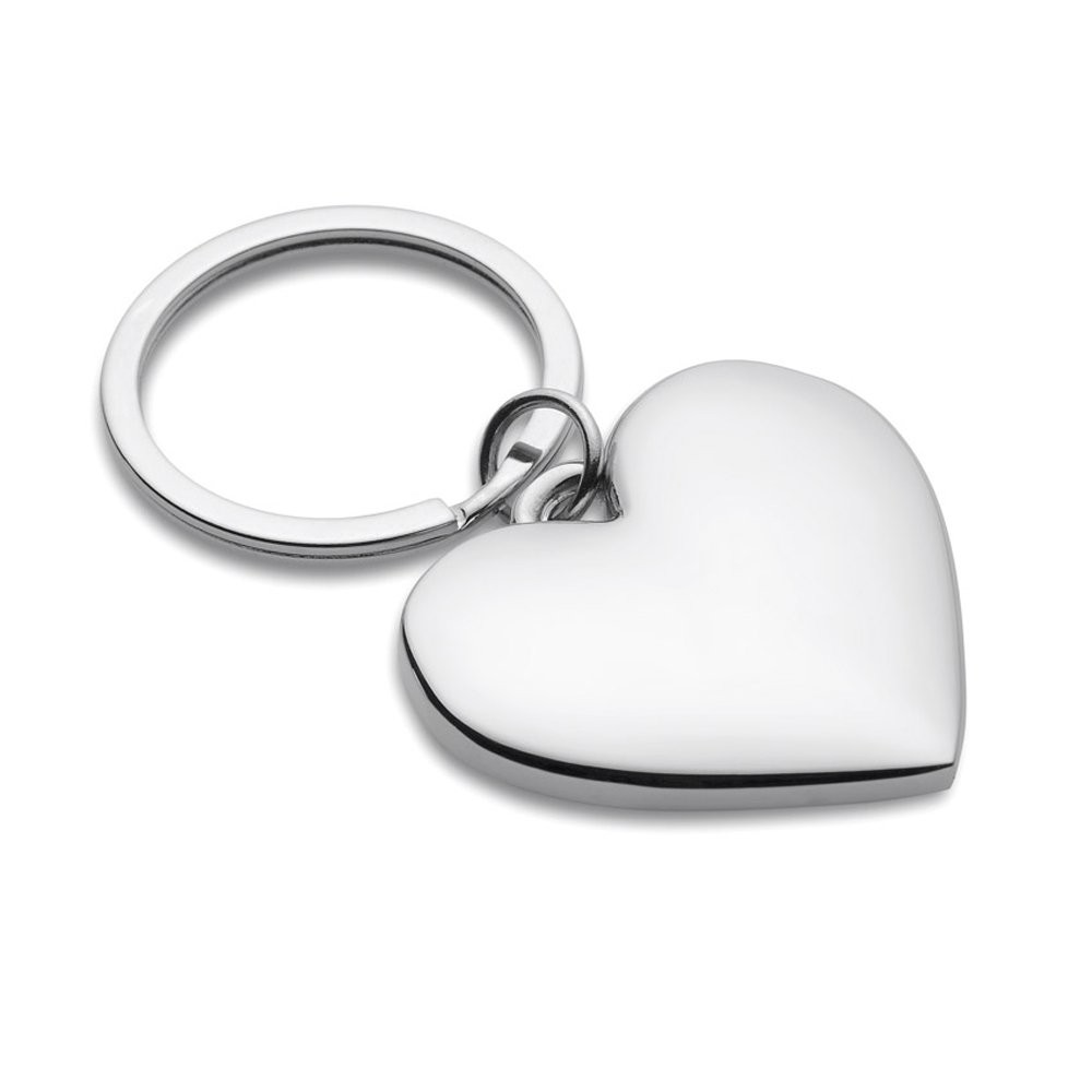 eBuyGB Chrome Heart Keyring, Metal, Silver, 3 x 4 cm