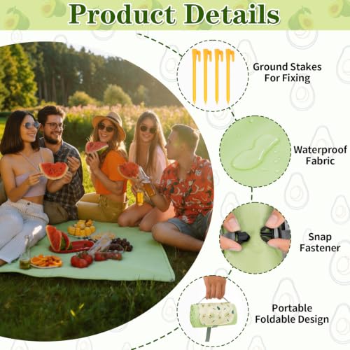 Waterproof Picnic Blanket (150 x 210 cm),lavabile in lavatrice,leggera e dotata di maniglia per il trasporto.Adatta per la spiaggia,il campeggio e Diverse attività all'aperto