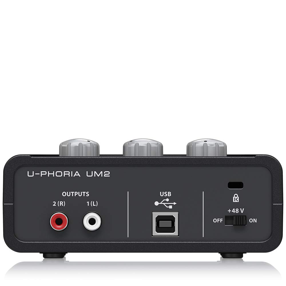 BEHRINGER Audio Interface, 1x XLR/TRS 1x 1/4" 2X RCA USB, Black, 1