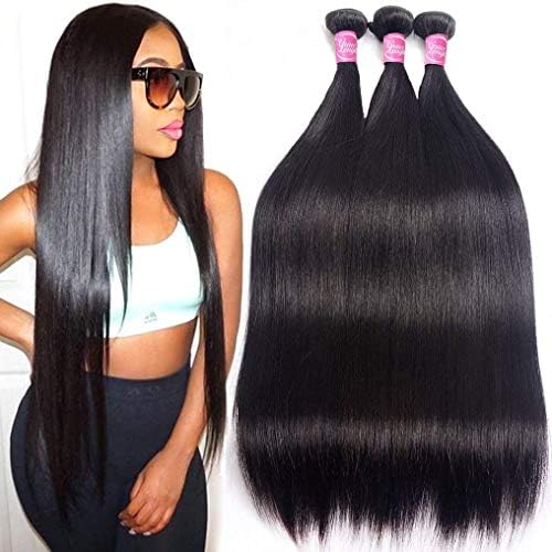 10A Brazilian Hair 3 Bundles Straight Human Hair Bundles 10 12 14inch Grace Length Hair Unprocessed Virgin Brazilian Straight Human Hair Weave