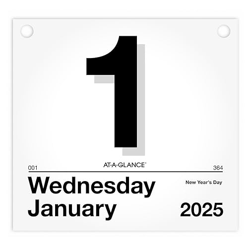 AT-A-GLANCE 2025 "Today Is" Daily Wall Calendar Refill, 8 1/2" x 8", Large (K45025)