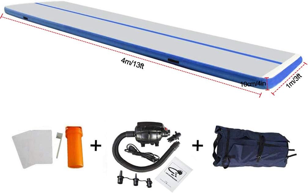 EZ GLAM 10ft/13ft/16ft/20ft Air Track Inflatable Gymnastics Tumbling Air Track Mat with Electric Air Pump for Cheerleading/Practice Gymnastics/Beach/Park/Home use : Sports & Outdoors