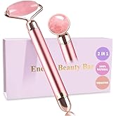 ZS ZESHIN Upgrade 2 in 1 Vibrating Jade Facial Massager Roller, Electric Rose Quartz Eye Face Roller to Press Skin Cream Oil for Anti-Aging Reducing Wrinkles and Glowing Youthful Skin Tone