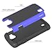 Oeago Shock-Absorption Dual Layer Defender Protective Case for LG Optimus Zone 3 / LG K4 LTE / LG Spree / LG Rebel LTE - Silicone Blue