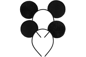 FANYITY Mouse Ears Headbands Sequin Hair Band for Girls Women Boys Party, 2 Pieces (BLack)