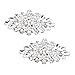 ELEGANTPARK BD 2 Pcs Shoe Clips Double Layers Rhinestones Wedding Party Decoration Silver