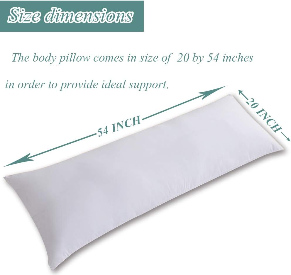 Cosybay Ultra Soft Large Body Pillow Insert – Long Sleeping Breathable Bed Pillow – Memory Fiber Full Body Pillow Insert -20×54 Inch: Home & Kitchen