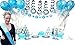 Boy Baby Shower Decorations For Boy - 33 Piece Kit Mommy To Be Sash IT'S A BOY Banner Theme Blue White Swirl Decor Tissue Paper Flower Pom Poms Swirlers Party Supplies Table Cloth Favors Balloons