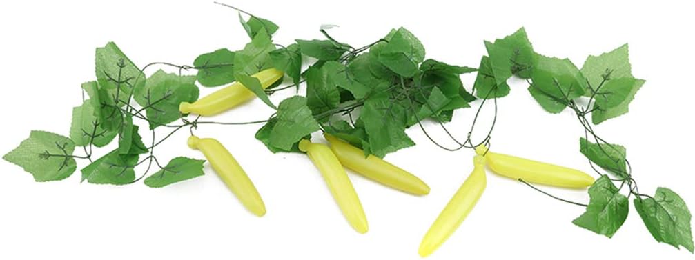 Yunzee Artificial Fruit Vines with Greenery Ivy Leaves Hanging Plants and Fruits for Home Garden Courtyard Decoration,Large Banana Rattan (2 Pieces)
