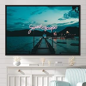 signwin Framed Canvas Wall Art Illuminated Words 3D...