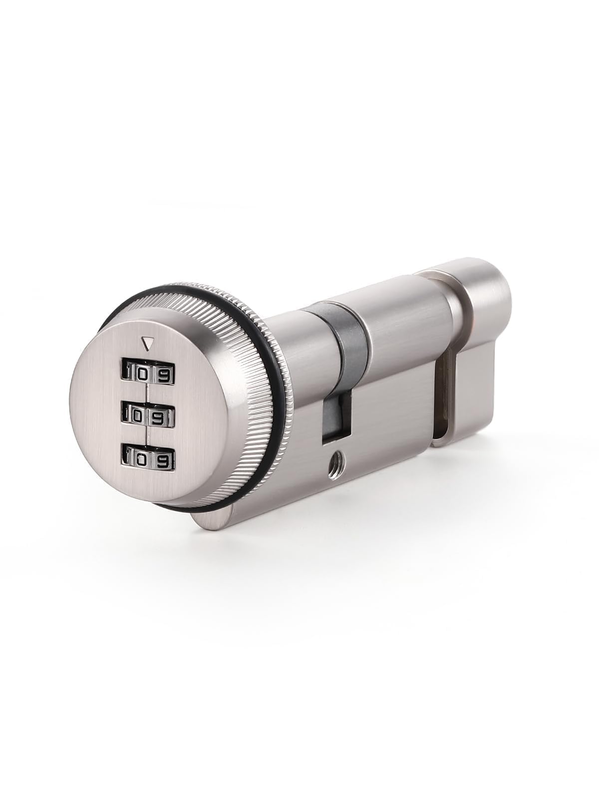 SORWDUERM 70mm(35/35T) Nickel Thumb Turn Euro Cylinder Door Barrel Lock Anti-Bump Anti Drill high Security for upvc Wooden Composite Doors Combination cam Lock Password Coded Door Lock