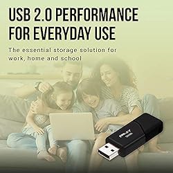 PNY 64GB Attaché 3 USB 2.0 Flash Drive 5-Pack, BLACK