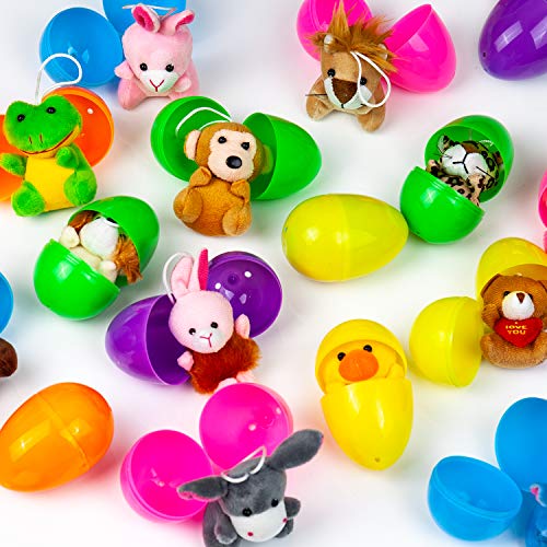 YIHONG 16 Toys Filled Surprise Easter Eggs, 3 Inch Colorful Prefilled