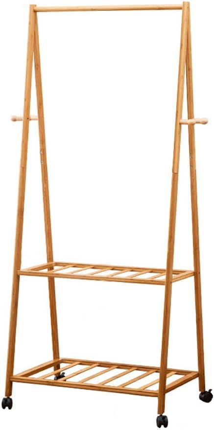 Floor coat rack/simple modern coat rack/floor bedroom hanger/simple bamboo clothes rack/mobile drying rack/multi-purpose coat rack/combination shoe rack coat rack /(50/70/90 * 163cm)