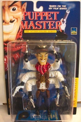 Puppet Master Six Shooter Vintage 1997 Action Figure (Variant w/ Brown Hat & Holsters, White Shirt, Red Bandana, Purple Pants, Black Boots and Gloves, and Silver Guns)