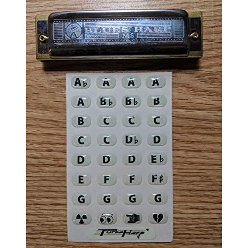 Harmonica Key Labels 33 count - Glow in the Dark - Thumbnail 2