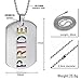PAURO 2PCS Pride Rainbow Dog Tag LGBT Stainless Steel Jewelry - Gay and Lesbian Pride Pendant Necklace