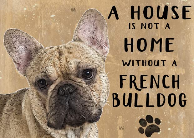 Small (150 x 200mm) Metal Sign - A House is Not a Home - French Bulldog