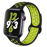 OriBear Compatible for Apple Watch Band 44mm 42mm, Breathable Sporty for iWatch Bands Series 4/3/2/1, Watch Nike+, Various Styles and Colors for Woman and Man(M/L,Black-Volt)