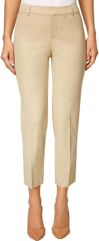 Charter Club Womens Newport Cropped Slim Fit Straight Leg Pants Beige 16 at Amazon Womenâs 
