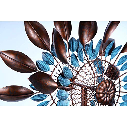 Win Wind Spinner-Outdoor Metal Kinetic Garden Wind Spinners - Decorative Lawn Ornament Wind Mills - Unique Outdoor Lawn and Garden Décor