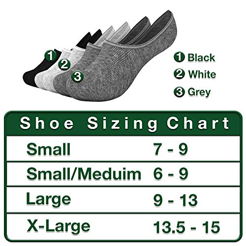 STOMPERJOE 3 and 6 Mens Cotton No Show Casual Liner Loafer Socks Invisible Stay On (Large, Black) - Thumbnail 5