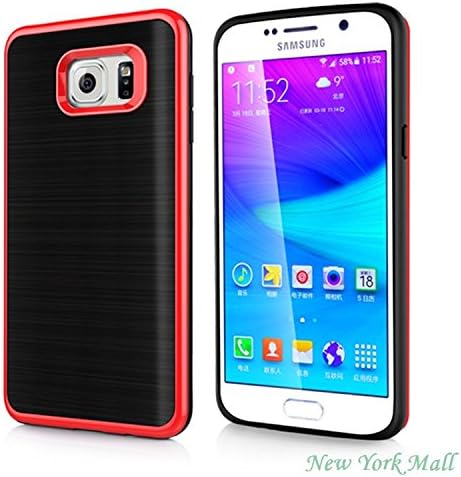 Note 5 case,Galaxy note 5 ase.New York Mall[Drawing Series] [Drop Protection] TPU + PC Hybrid Cover Curved Bumper Lightweight Cover for galaxy note 5 (Red)
