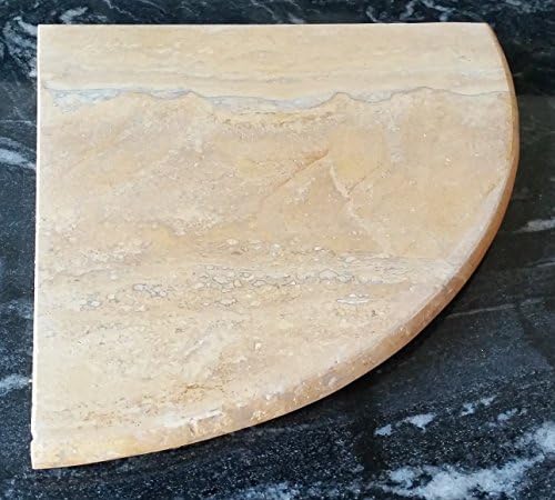 NEW! 8" Travetine Shower Corner Shelf (Golden Siena) Natural Stone Bathroom Caddy Bath Soap Dish