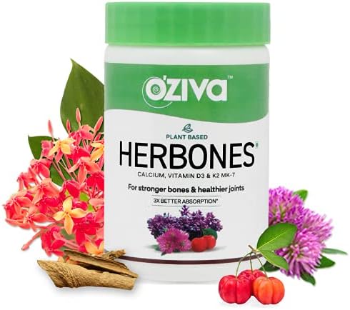 OZiva Plant Based HerBones for Women (with Algae Calcium, Vegan Vitamin D3, Vitamin K2 MK-7) 60 Capsules OZiva Plant Based HerBones for Women (with Algae Calcium, Vegan Vitamin D3, Vitamin K2 MK-7) 60 Capsules