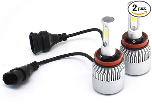 ecahayaku s2 car led headlight bulbs kit h11 led headlight bulbs 2 pcs of h11 kits 72w 8000lm cob chips 6500k led headlight fog light 1 year
