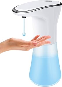 maikou Rechargeable Automatic Soap Dispenser, Touchless Hand Sanitizer Dispenser, 400ML/14OZ Large Volume Hands Free Soap Dispenser, Suitable for Kitchen Sink, Bathroom, Toilet, Hotel