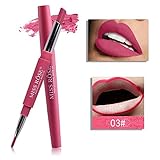 Honhui Miss Rose Womens Double-end Lasting Waterproof Lip Liner Lipstick Pencil 8 Color (C)
