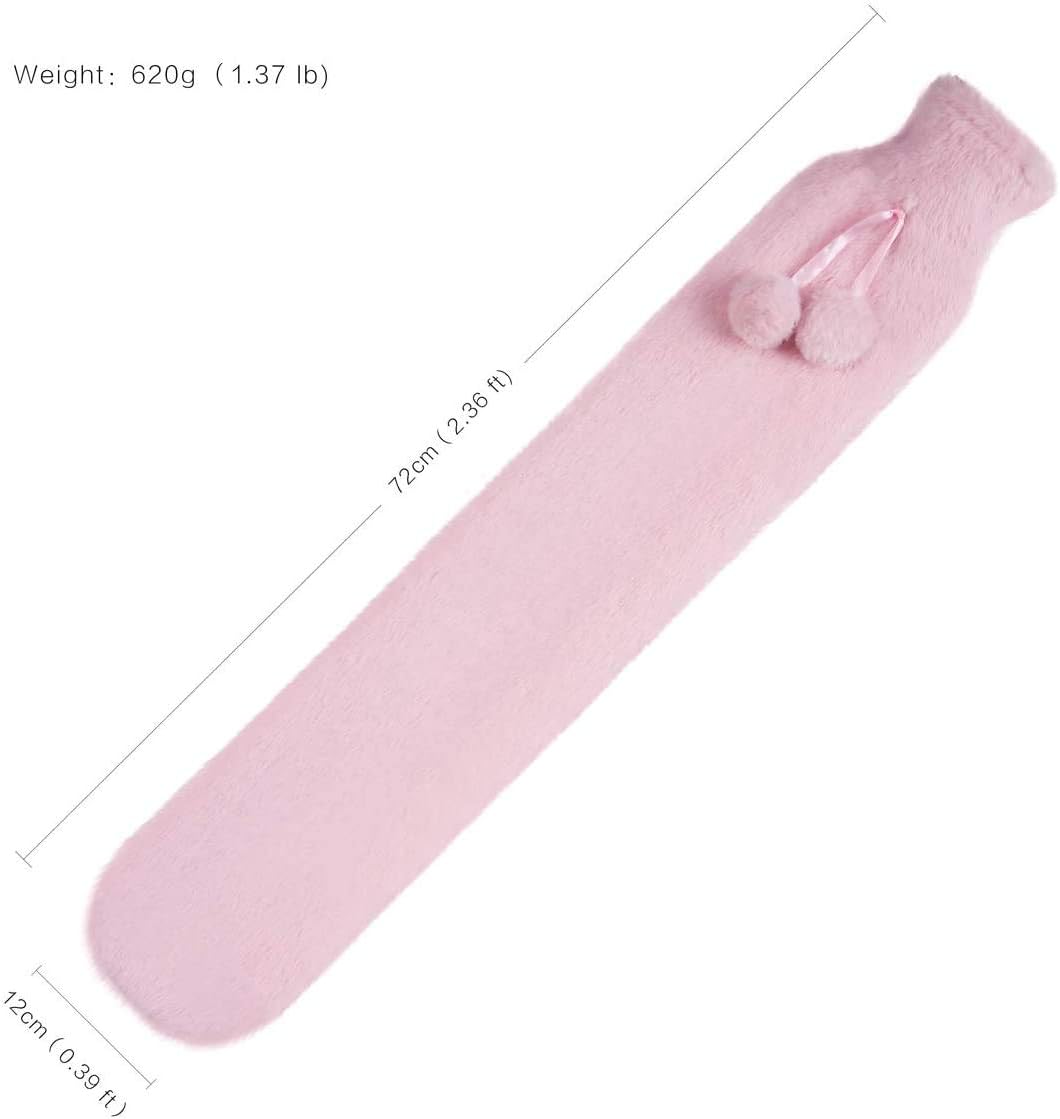 ShirazO Extra Long Hot Water Bottle with Cover, Microwave Hot Water Bottle for Adults & Kids - Image 3