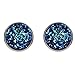 GOMYIE Simple Geometric Round Scrub Starry Sky Starry Stainless Steel Stud Earrings For Women(Dark Blue) primary