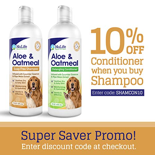 Oatmeal Dog Shampoo with Soothing Aloe Vera, Sensitive Skin Dog Shampoo