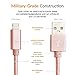 SYDE Metal Micro USB Cable 2.0 for Samsung Galaxy S3, S4, S5, S6, S6 Edge, S7, S7 Edge, Note - 5 feet (1.5 Meters) - Rose Gold
