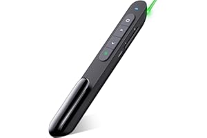 DinoFire USB Rechargeable RF 2.4 GHz Green Light Presentation Remote, Powerpoint Clicker Wireless Presenter Presentation Clicker Slide Advancer for Mac/Keynote/PC/PPT
