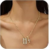 ANDKISS Cross Necklaces for Women - Dainty Cross Necklace 14k Gold Plated Necklace Simple Gold Charm Jewelry For Women Gift