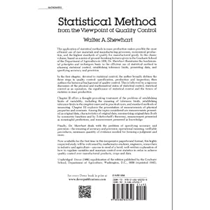 Statistical Method from the Viewpoint of Quality Control (Dover Books on Mathematics)