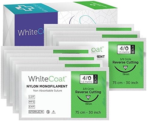 White Coat Nylon Training Sutures 7ct, For Practicing Medical Students, Veterinarians and Nurses