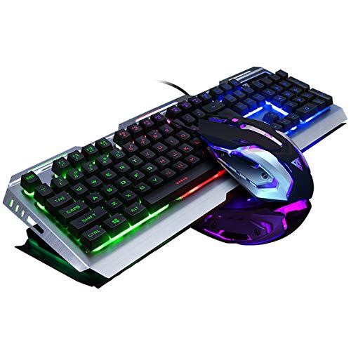 INTSUN Gaming Keyboard Mouse Combo, Waterproof USB Wired Floating Keyboard and Mouse Set, Programmable 6 Button Gaming Mouse, 7-Breathing LED Light Mechanical Feel Keyboard Kit for Windows Mac Game - Thumbnail 7