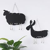 Ciieeo Double-Sided Hanging Blackboard Sign Sheep Pattern Wooden Decor view 6