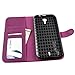 BLU Studio 6.0 HD D650a Case, Abacus24-7 BLU Studio 6.0 HD Wallet Case with Flip Cover, Stand and Pockets for ID, Credit Cards - Purple BLU Studio 6.0 HD D650a Flip Case