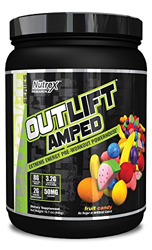 Nutrex Research Outlift Amped Powder, Fruit Candy, 15.7 Ounce