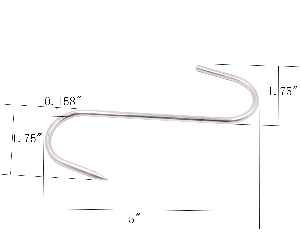 5 Inch Meat Hooks SHook Stainless Steel Meat Processing Butcher Hook