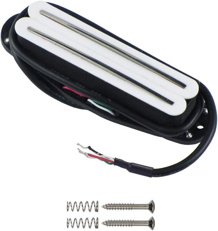 FLEOR Ceramic Hot Rail Single Coil Sized Humbucker Pickup Middle Pickup for ST Electric Guitar White, White,9-10K, 9-10K - Image 3