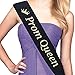 ADBetty Prom King Sash & Prom Queen Sash Kit - School Party Graduation Party Decorations (Black)